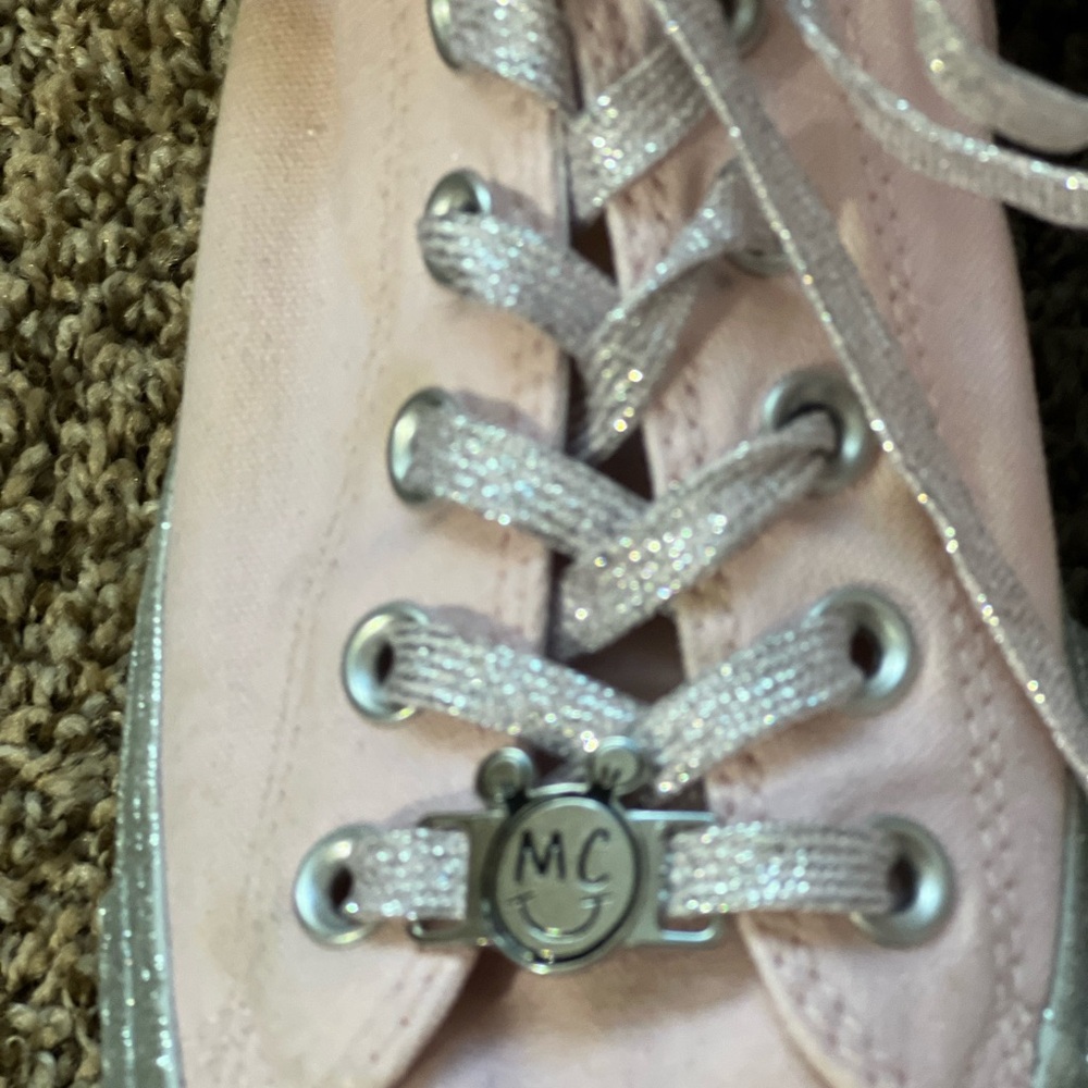 Converse Pink and Silver Low-Top Sneakers - Picture 2 of 8